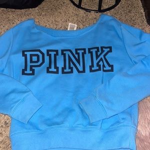Victoria’s Secret, Pink Brand, Blue Cropped Fleece, Off the shoulder Sweater!!